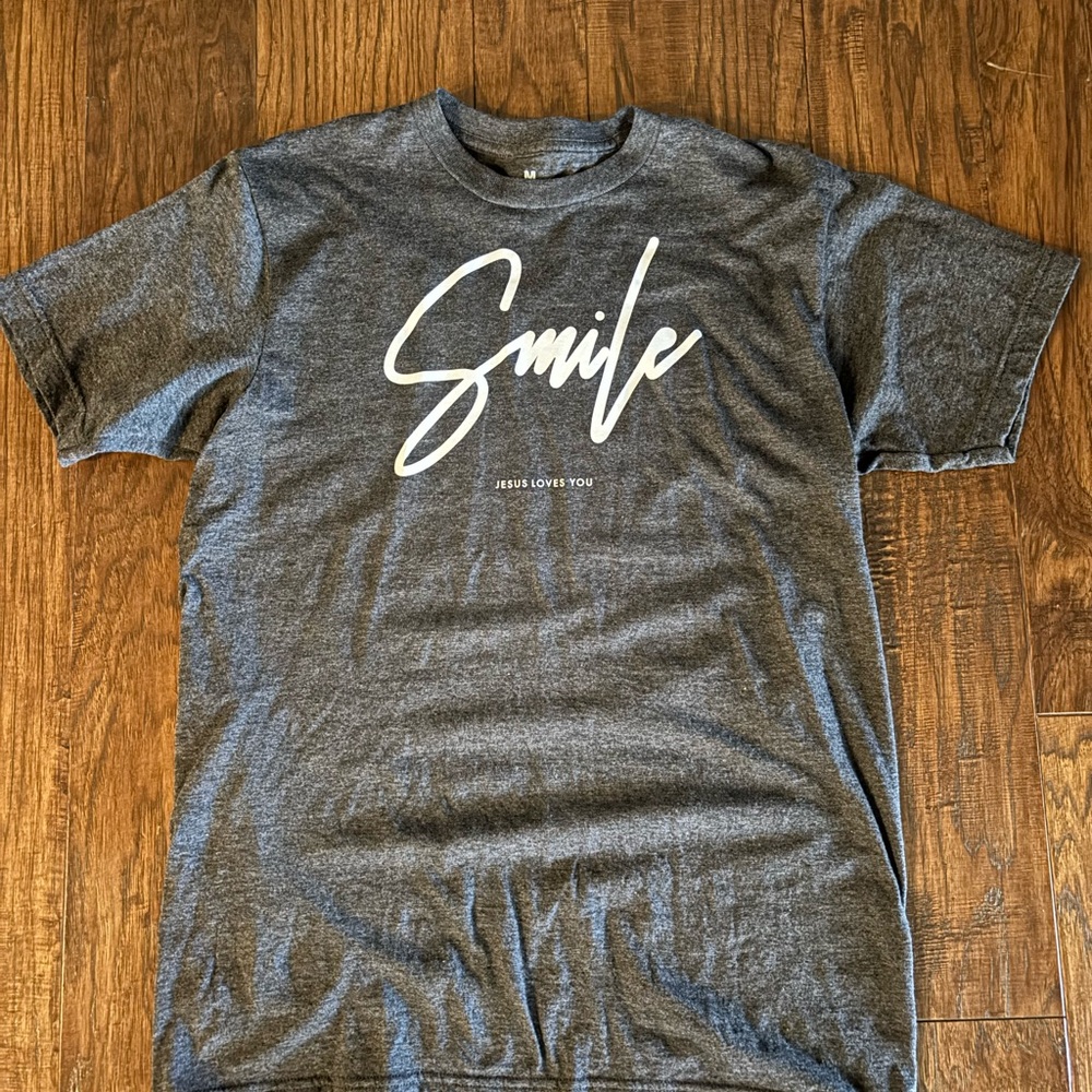 Smile Graphic T-Shirt - Charcoal